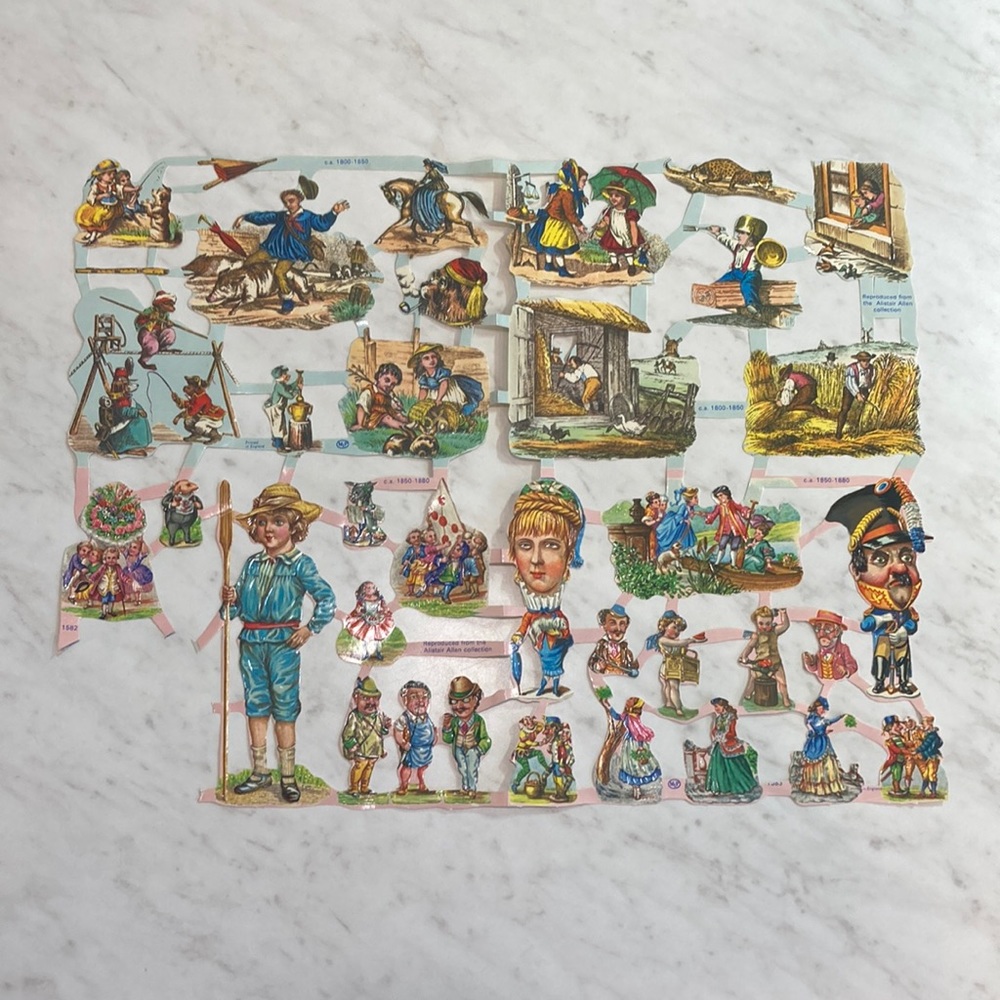 Vintage MLP Alistair Allen Die Cut Scraps Reproduction Print 1800-1880